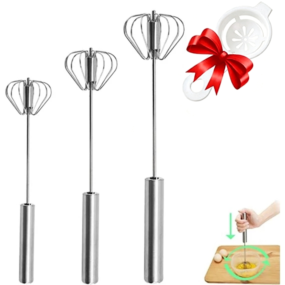 Kitchen Appliances Restaurant - 1/3pcs Stainless Steel Egg Beater Durable